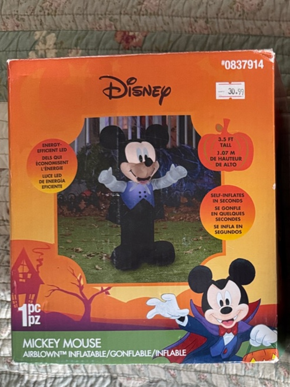 Disney Halloween Mickey Vampire & Minnie Witch Inflatable Figures